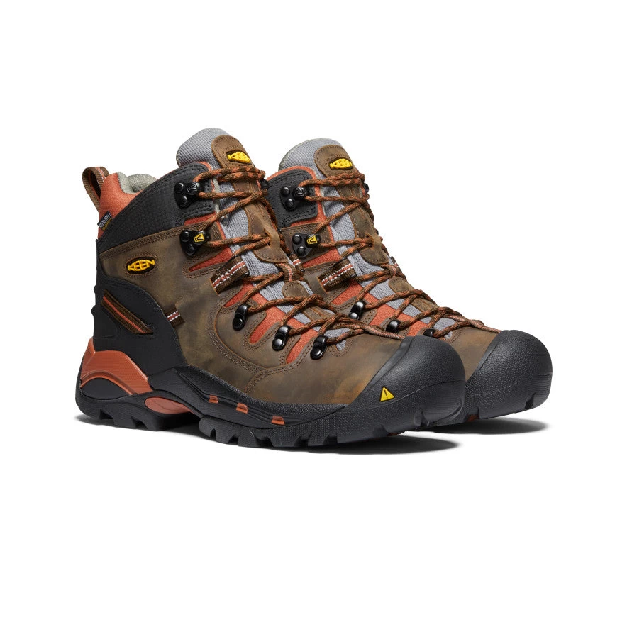 Keen Men's Pittsburgh 6" Waterproof Boot (Soft Toe) | Cascade Brown/Bombay Brown 2 Keen Men's Pittsburgh 6" Waterproof Boot (Soft Toe) | Cascade Brown/Bombay Brown - Image 2