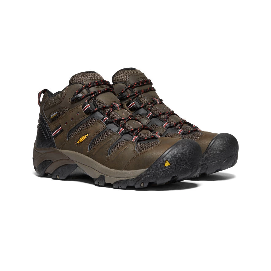 Keen Men's Lansing Mid Waterproof (Steel Toe) | Cascade Brown/Brindle 2 Keen Men's Lansing Mid Waterproof (Steel Toe) | Cascade Brown/Brindle - Image 2
