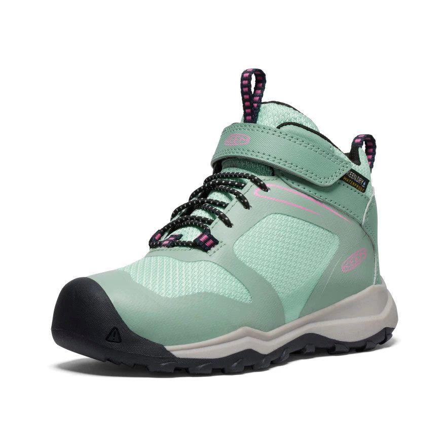 Keen Little Kids' Wanduro Waterproof Boot | Granite Green/Ibis Rose 3 Keen Little Kids' Wanduro Waterproof Boot | Granite Green/Ibis Rose - Image 3