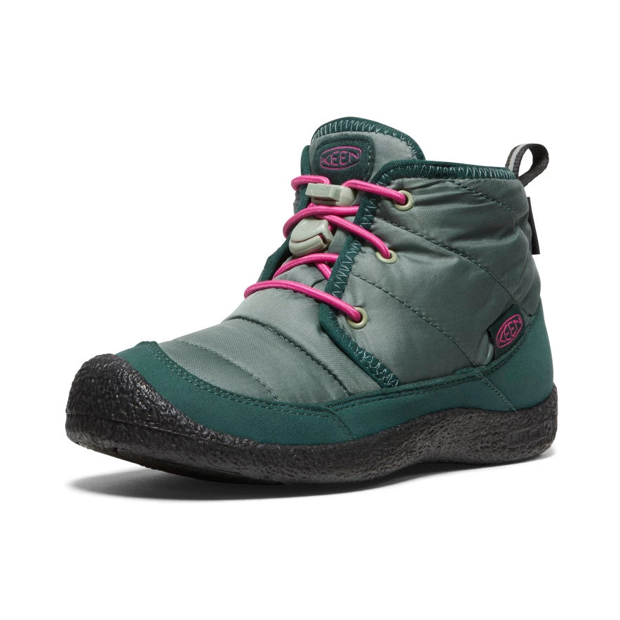 Keen Big Kids' Howser II Waterproof Chukka | Dark Forest/Fuchsia Purple 3 Keen Big Kids' Howser II Waterproof Chukka | Dark Forest/Fuchsia Purple - Image 3