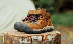 Keen Big Kids' Ridge Flex Waterproof Boot | Bison/Red Carpet -Fashion Shoes RidgeFlexPDPLifestyle1Kids 1