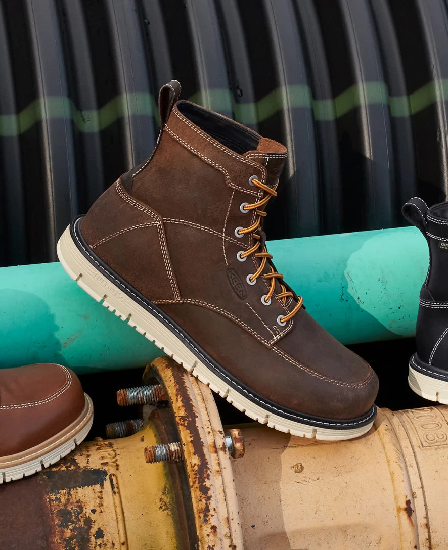 Keen Men's San Jose 6" Boot (Soft Toe) | Coffee Bean/Star White 9 Keen Men's San Jose 6" Boot (Soft Toe) | Coffee Bean/Star White - Image 9