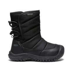 Keen Little Kids' Puffrider Waterproof Winter Boot | Black/Steel Grey